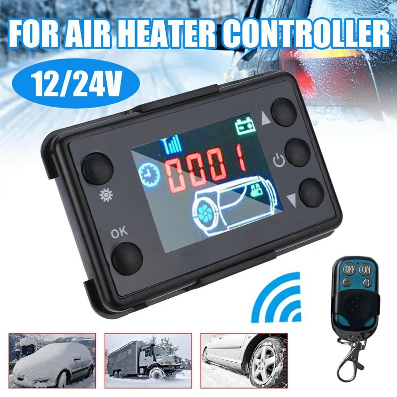 12V 24V Air Heater LCD Monitor Switch + Remote Control For Car Parking Heater Controller