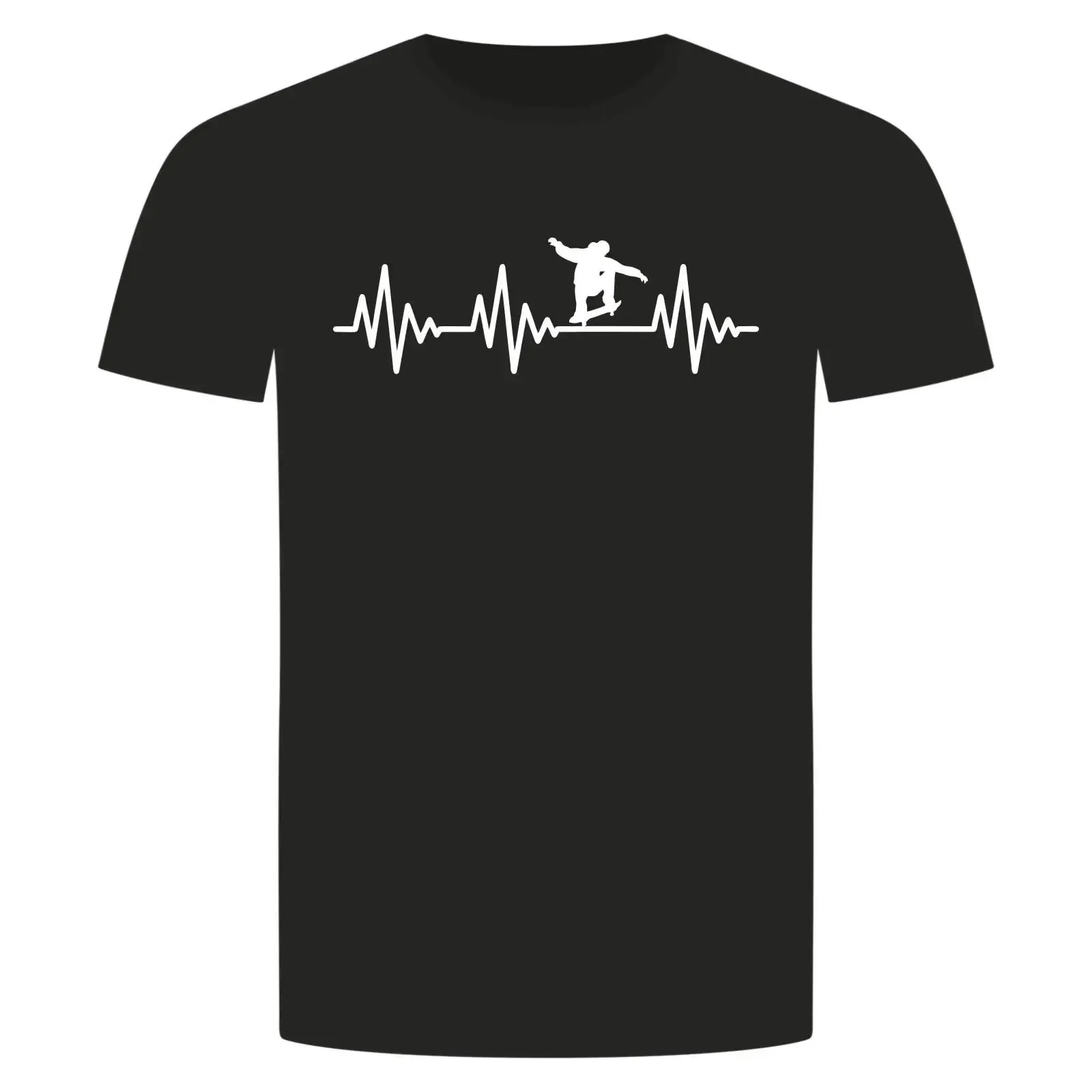 Herzschlag Skateboard T Shirt Ekg Roller Skateboarding Sprung Half Pipe vintage Washed Stylish Unisex designer clothes