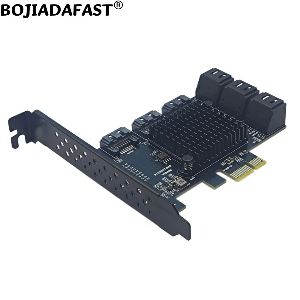 9개의 SATA 3.0 7핀 커넥터를 PCI Express 1X PCI-E X1 컨트롤러 확장 어댑터 카드 6Gbps 하드 디스크 드라이브에 연결