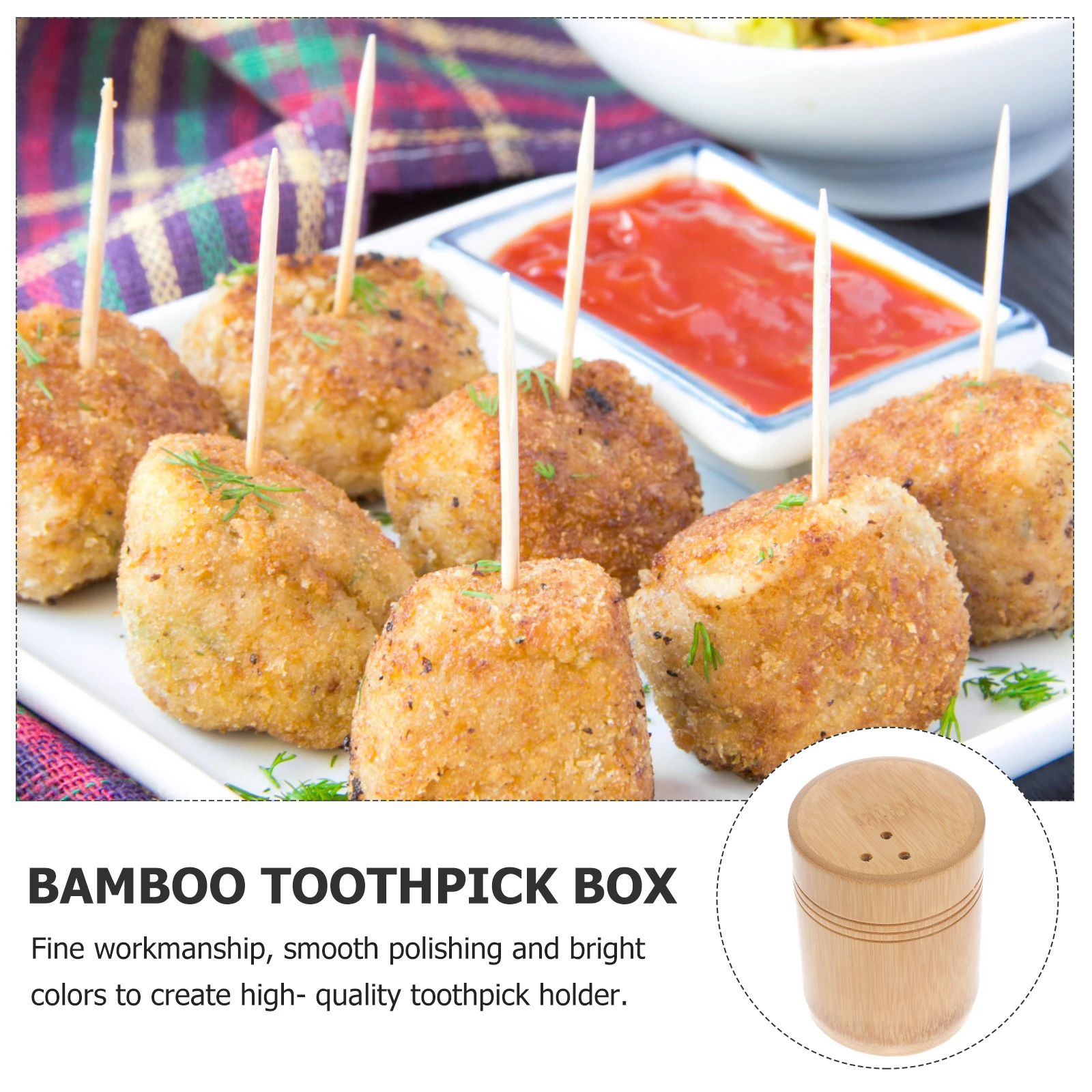 

1 шт. бамбуковый держатель для хранения для домашнего использования в отеле, компактный дизайн, декоративный диспенсер большой емкости, гладкая отделка, стильный для бамбука