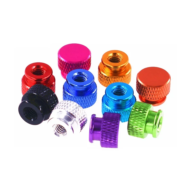 1Pcs Blind Hole Nut Colourful Aluminium Alloy M3 M3.5 M4 M5 M6 Knurled Thumb Hand Knob Nuts