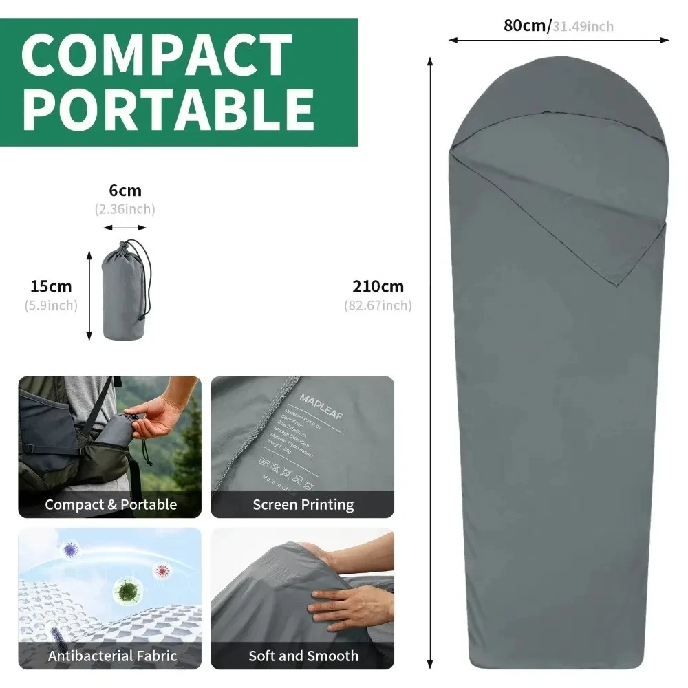 Ultralight Sleeping Bag Liner Nylon Inner Liner Sleeping Bags Single Travel Hotel Warm Camping Sheet Travel Hiking Camping gallery 5