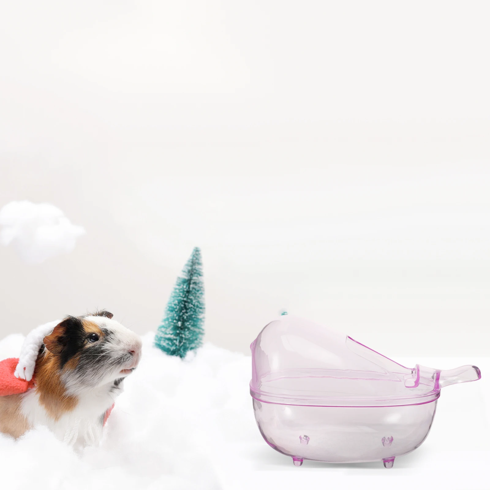 

Hamster Bath Box Small Animal Bathroom Supplies Plastic Toilet Rat Hideout Clear Gerbil Container