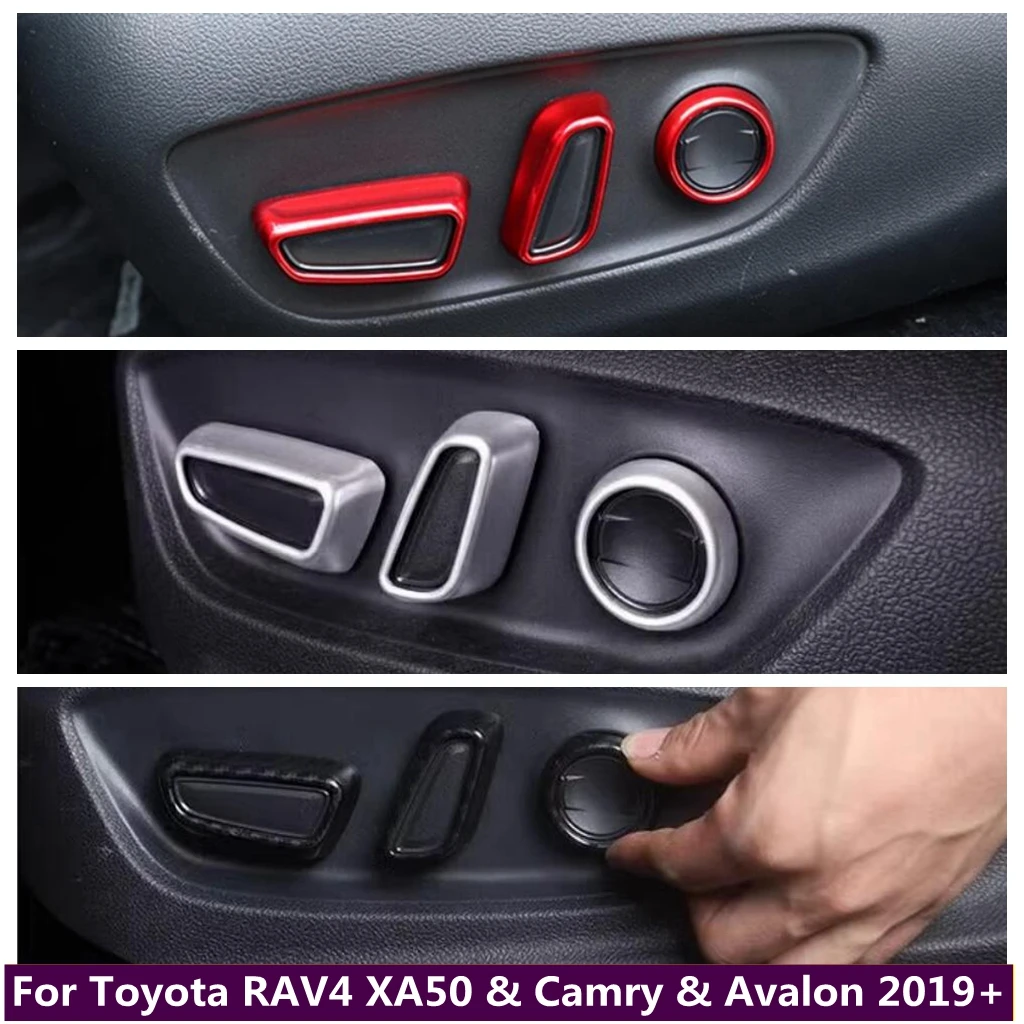 

Seat Adjustment Switch Knob Button Control Frame Cover Trim Fit For Toyota RAV4 XA50 & Camry & Avalon 2019 - 2024 Accessories