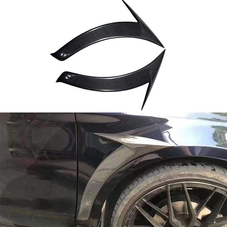 

Front Fender Vent Fin Trim Covers For Benz C Class W205 C63 C43 C260 2015-2021 Carbon Fiber Side vents Car Upgrade Body Kit