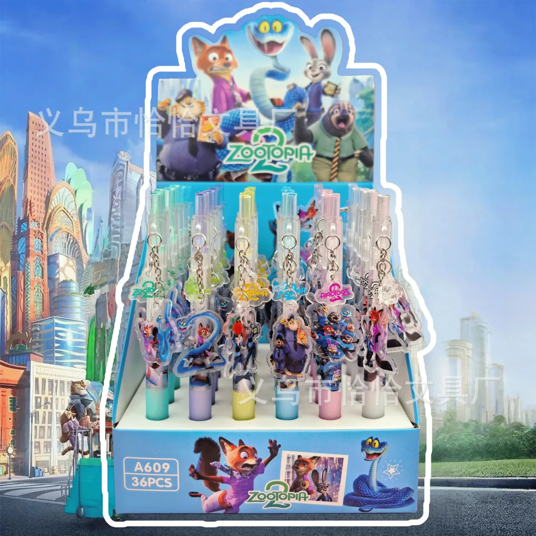 

6/12 шт./лот, гелевая ручка с подвеской в виде мультфильма дляZootopia2, милые 0,5 мм, нейтральные ручки с черными чернилами, рекламный подарок, офисные школьные принадлежности
