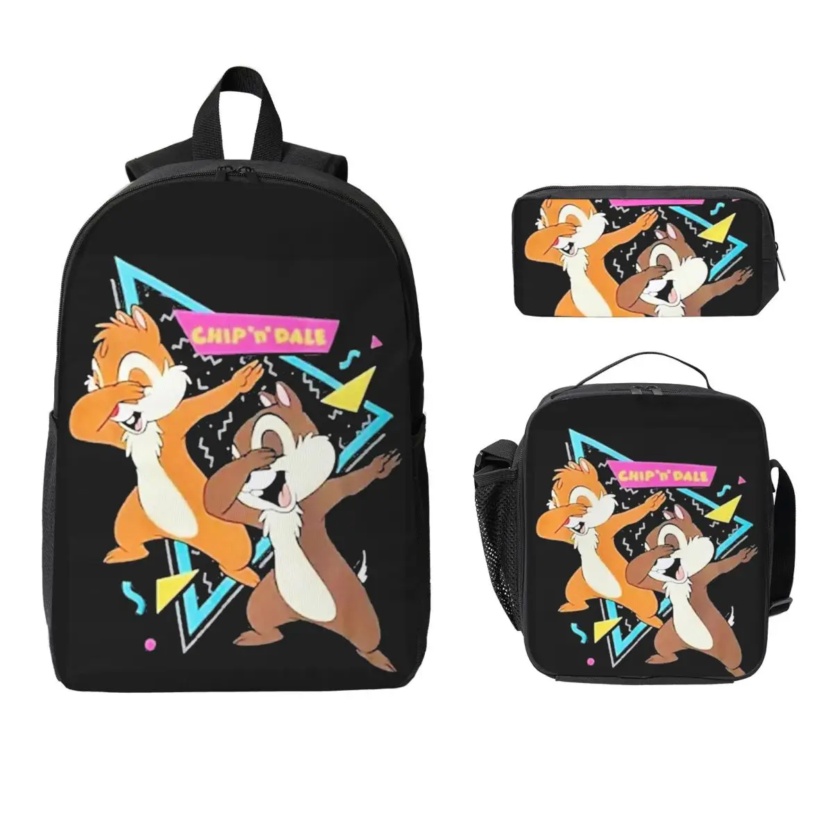 

Chip 'N' Dale Park Life Backpack Student Boys Girls BookBag School Bag Laptop Shoulder Bags 3ps Insulated Lunch Bag Pencil Case