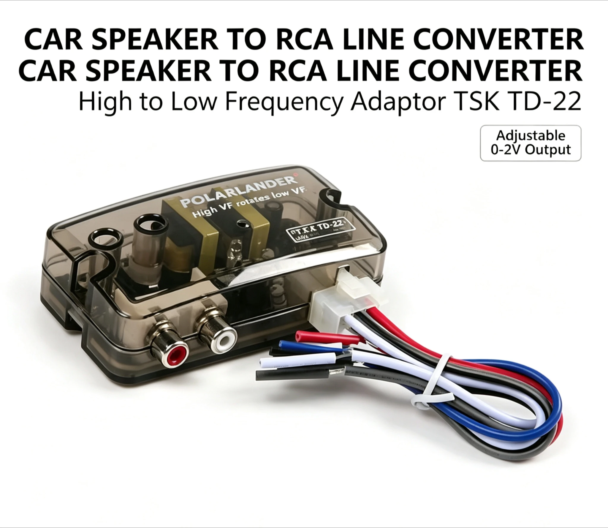 1Pc TSK TD‑22 Adjustable Car Speaker to RCA Line Level Converter High To Low Adapter FIT FOR Car Marine Audio Amplifier Subwoofe