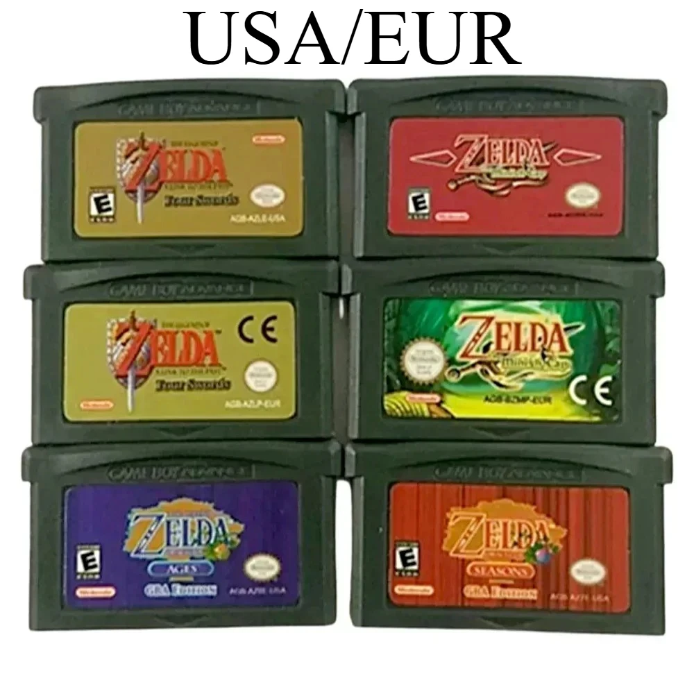 

НОВЫЙ GBA Game Zeld Series 32-битный картридж для видеоигр, консольная карта Minish Cap, четыре меча, пробуждение DX, двойной пакет для GBA/NDS