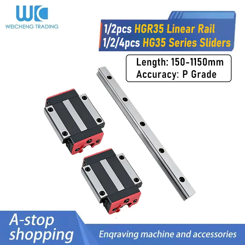 1/2PC 150mm-1150mm P Class HGR35 Linear Guide Rail With 1PCS HGW35CC Wide Flange Slide Carriage For CNC Router Engraving Machine
