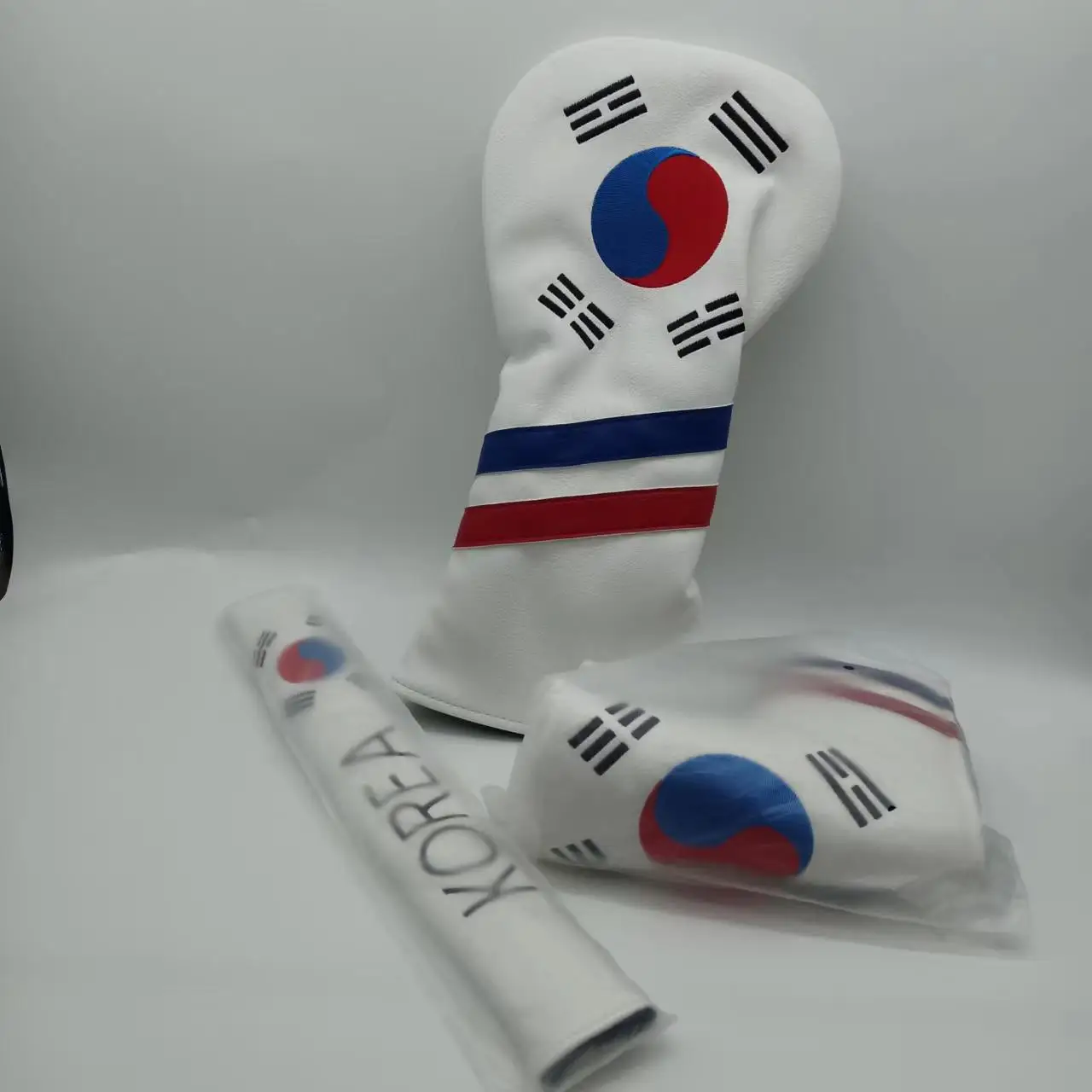 Golf Head Covers South Korea Flag Golf Headcovers  ,Golf Club Head Covers Fit Titleist,Callaway,Ping