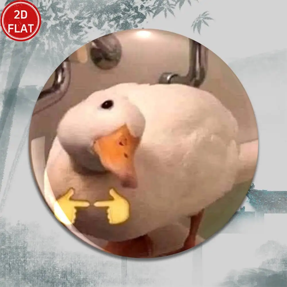 2D Flat Duck Pointing Forward Classic Fashion Badge Pin Brooch for Jeans Clothes Backpack Hat Gift for Holiday Party S