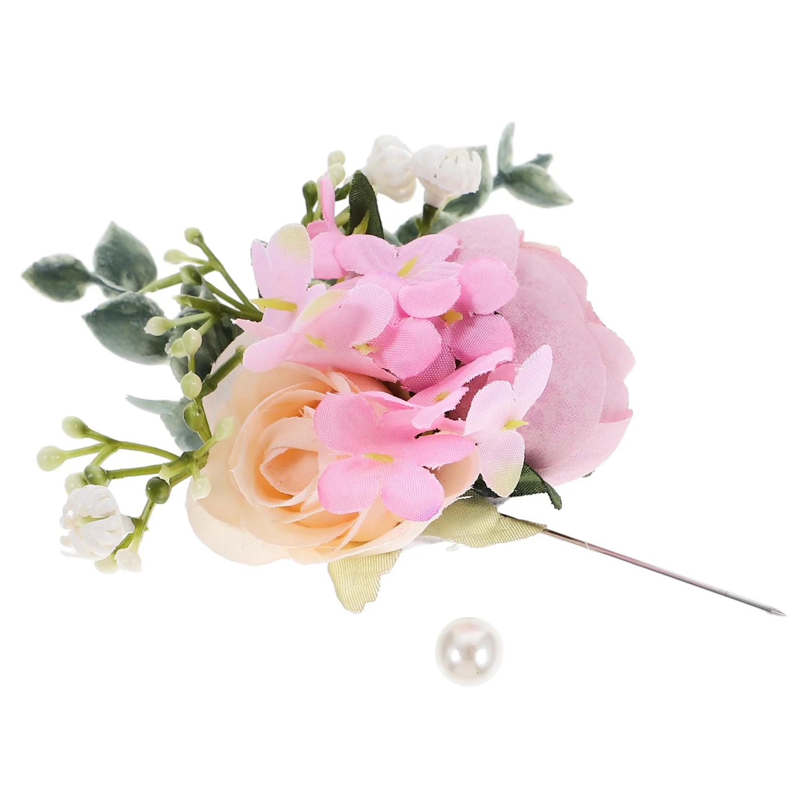 

1pc Wedding Corsage Artificial Flower Brooch Realistic Simulation Floral Pin For Bride Groom Wedding Party Decoration