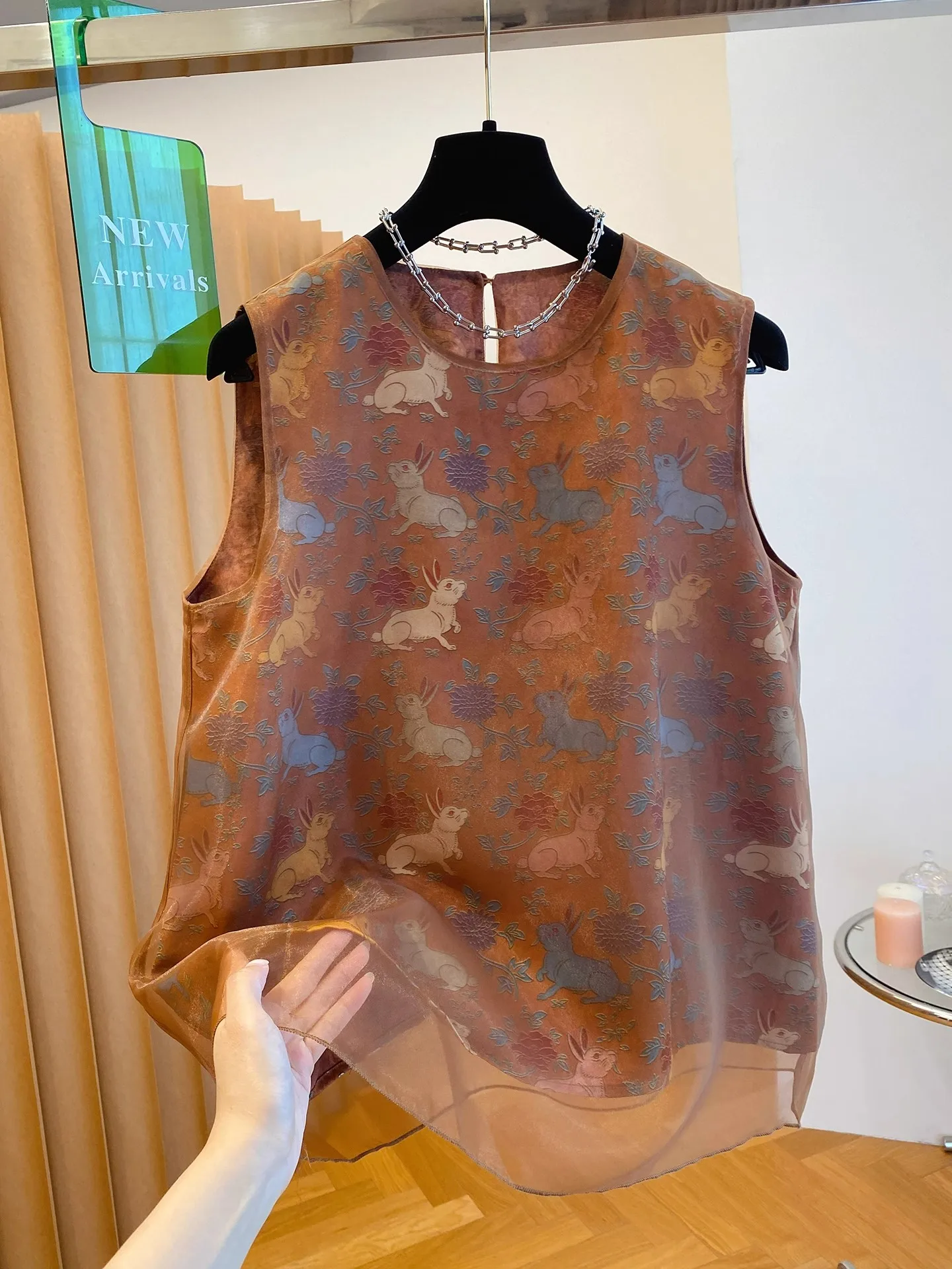 

Floral Printed Chiffon Vest Women Retro Chinese Vintage Ethnic Style Sleeveless Tops Oversized