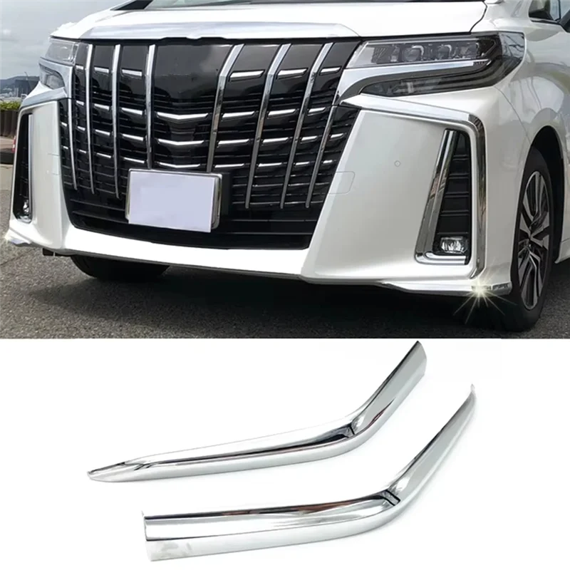 Tira protectora de esquina de parachoques delantero de coche galvanizada líder para 2019-2020 para Toyota Alphard Sport pieza decorativa
