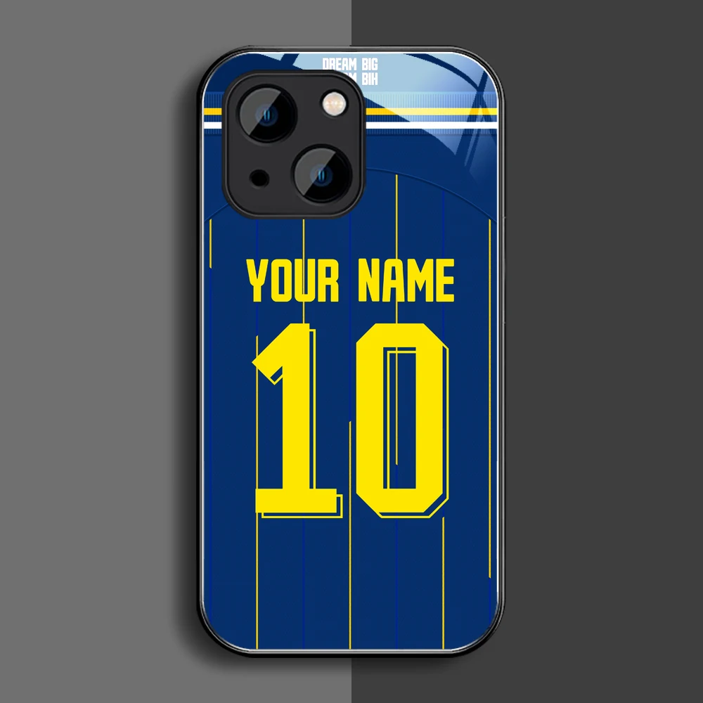 26 Bosnia and Herzegovina National Glass Cover Case for Samsung A16 A56 A15 A55 S24 S25 S26 for iPhone 16 17 Pro Max Plus Ultra