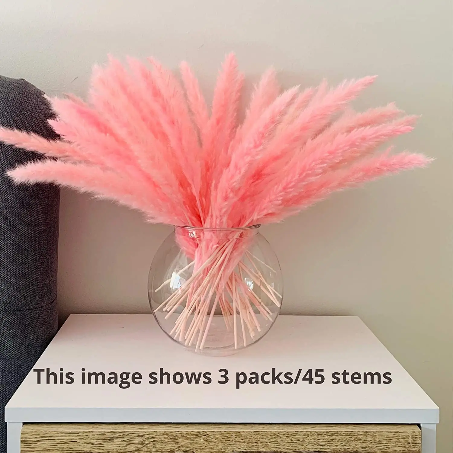 

Pink Pampas Grass 15pcs Dried Flowers Bouquet Boho Décor Pink Valentine Vase Bedroom Table Plant Wedding Decoration Dekoration