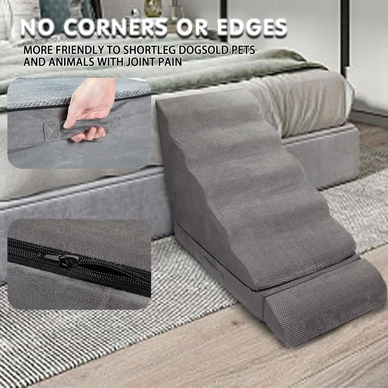 

30-36 inches Height Foam Dog Stairs & Steps for High Beds Tall, 30 inch 6 Steps Pet Stairs/Steps for High Beds Large Dogs