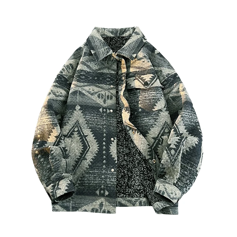 

Men's shirt Coat Spring Autumn High-grade Casual Lapel Ethnic Style Jacket Trend all match loose Fashionable Men's Coat