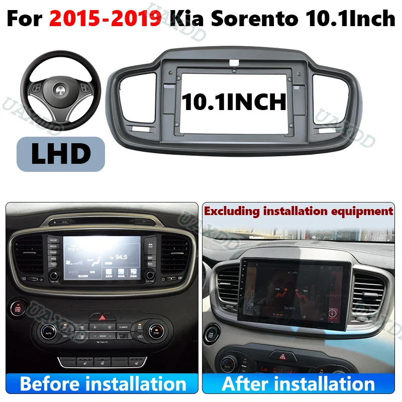 UAXDD 2 Din For 2015-2019 Kia Sorento 10.1inch 12.3inch Interior Stereo Radio Android Dvd Frame Kit Dashboard Decoder Canbus Box