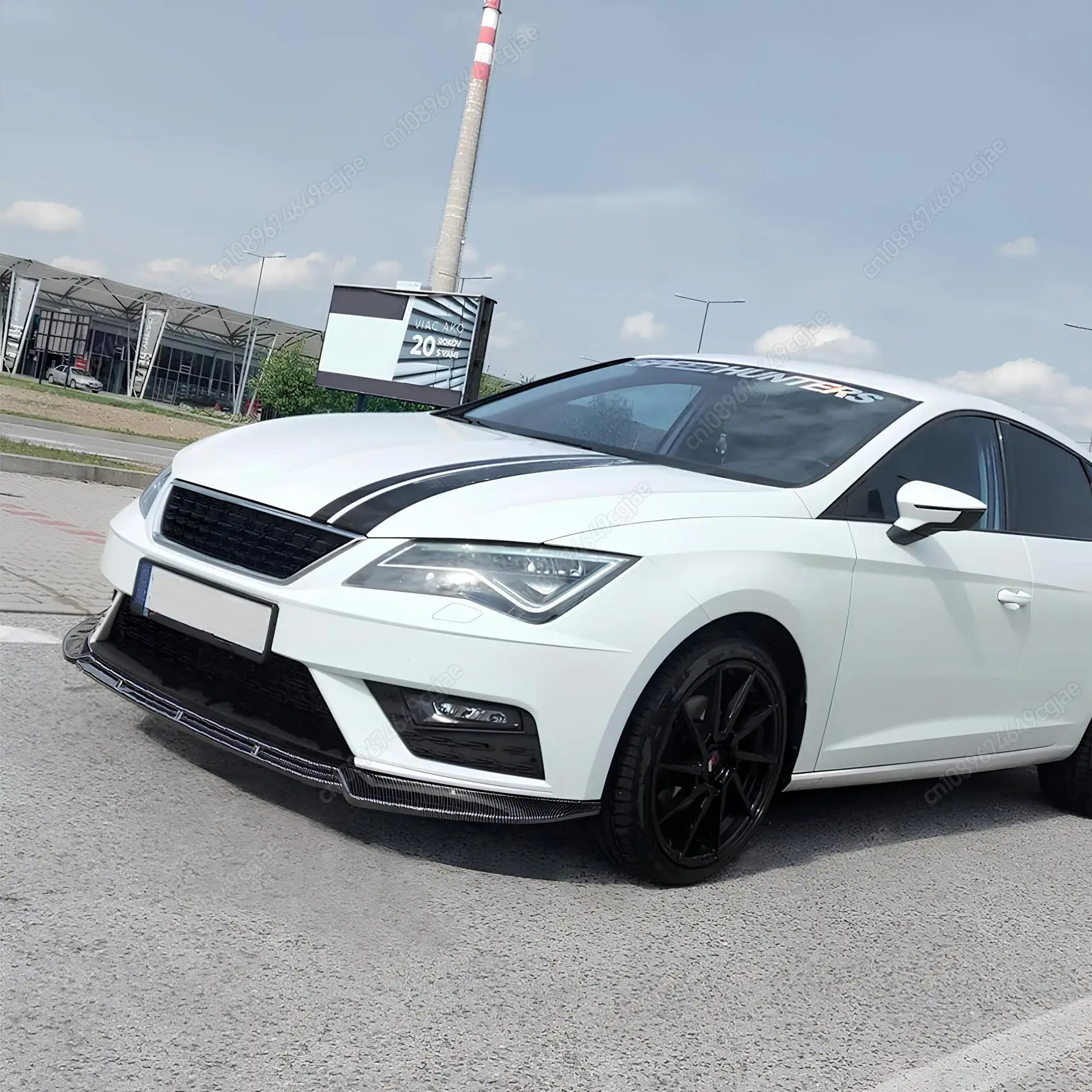 Car Front Bumper Lip Splitter Maxton Style For Seat Leon MK3 MK3.5 2012-2019 ABS Gloss Black Body Kit Spoiler Accessories Tuning