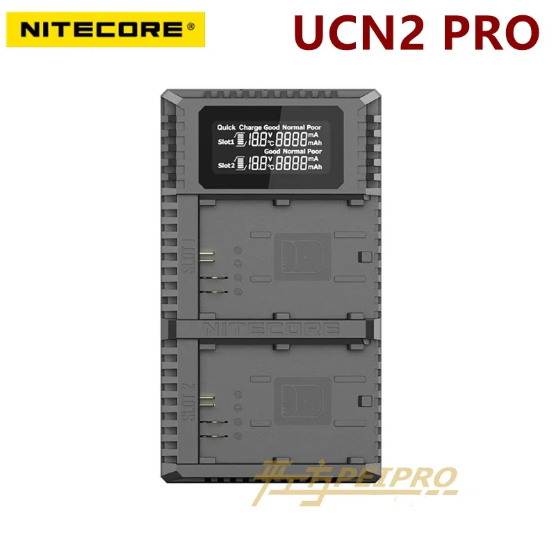 

Nitecore UCN2 Pro Dual Slot USB QC LP-E6 LP-E6E Charger For Canon CANON DSLR EOS 60D 5D3 7D 70D 5D Mark II SLR Camera Battery