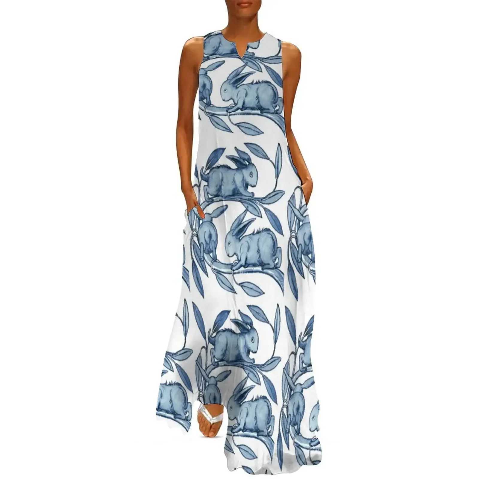 

William De Morgan Rabbits Long Dress Elegant gowns evening dresses luxury 2025 Dresses gala Dress