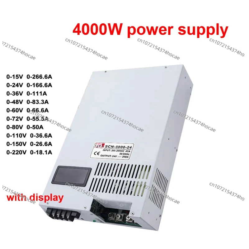 4000W Power Switching Power Supply 36V 48V 60V 80V 12V 24V 110V 150V 220V 50A 60A 200A 300A 125A CC/CV 4000w Display