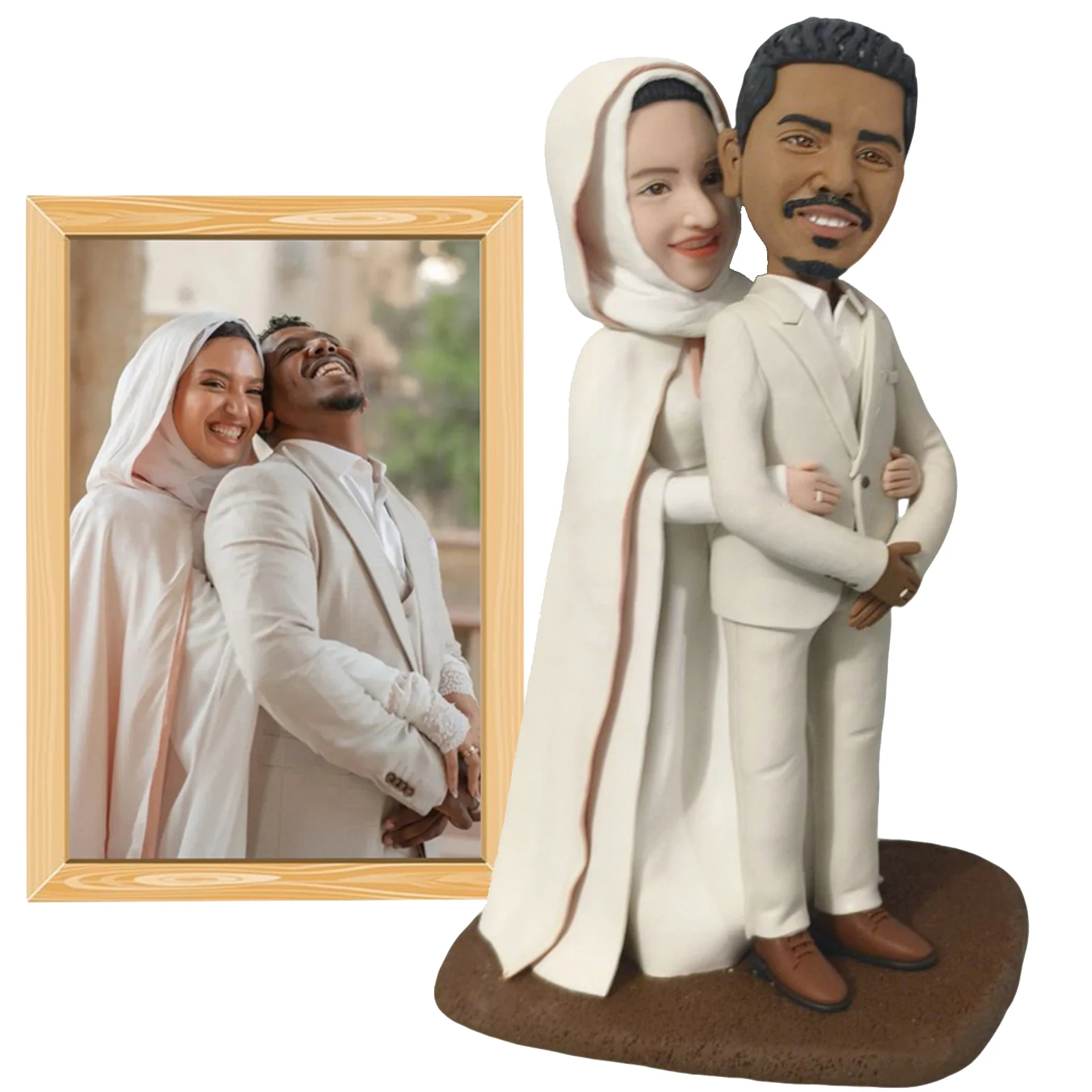 Custom Bobblehead Figurines,Full Body Customization Ai Figure,Personalized Clay Doll from Picture,Valentine's Day gift For wife