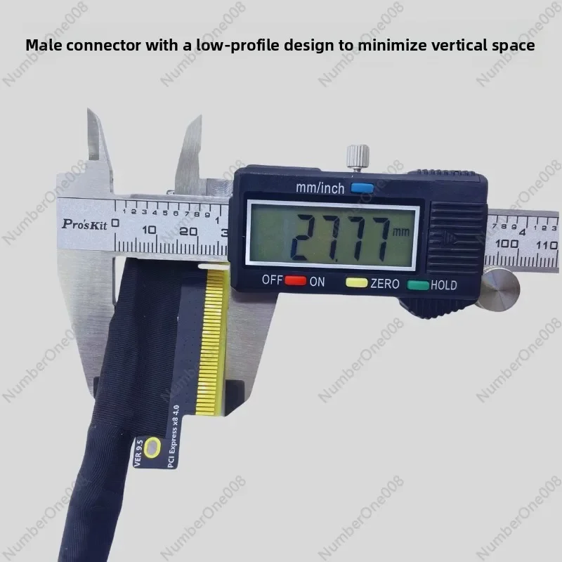 

Кабель-удлинитель PCIe 4.0 x8 в оплетке с экранированием, высокоскоростной (16 Гбит/с) для внутренней связи видеокарт и серверов ИИ