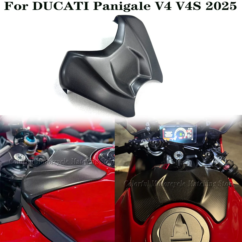 

For DUCATI Panigale V4 V4S 2025 Accessories Carbon Fiber Front Fuel Tank Cover Battery Covers Motorcycle Fairings Modified Parts