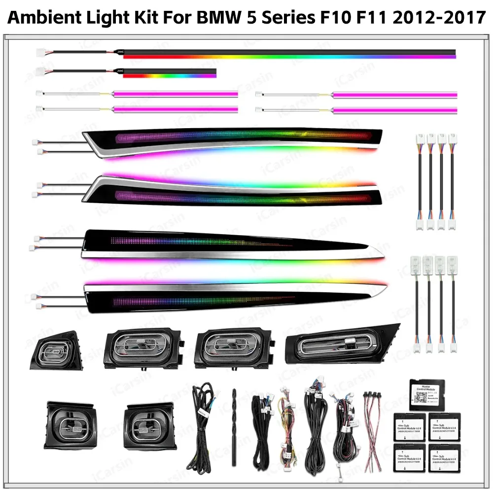 

APP Controlled 256 Color LED Air Vent Ambient Light for BMW 5 Series F10 F11 2012-2017 Interior Strip Upgrade Kit