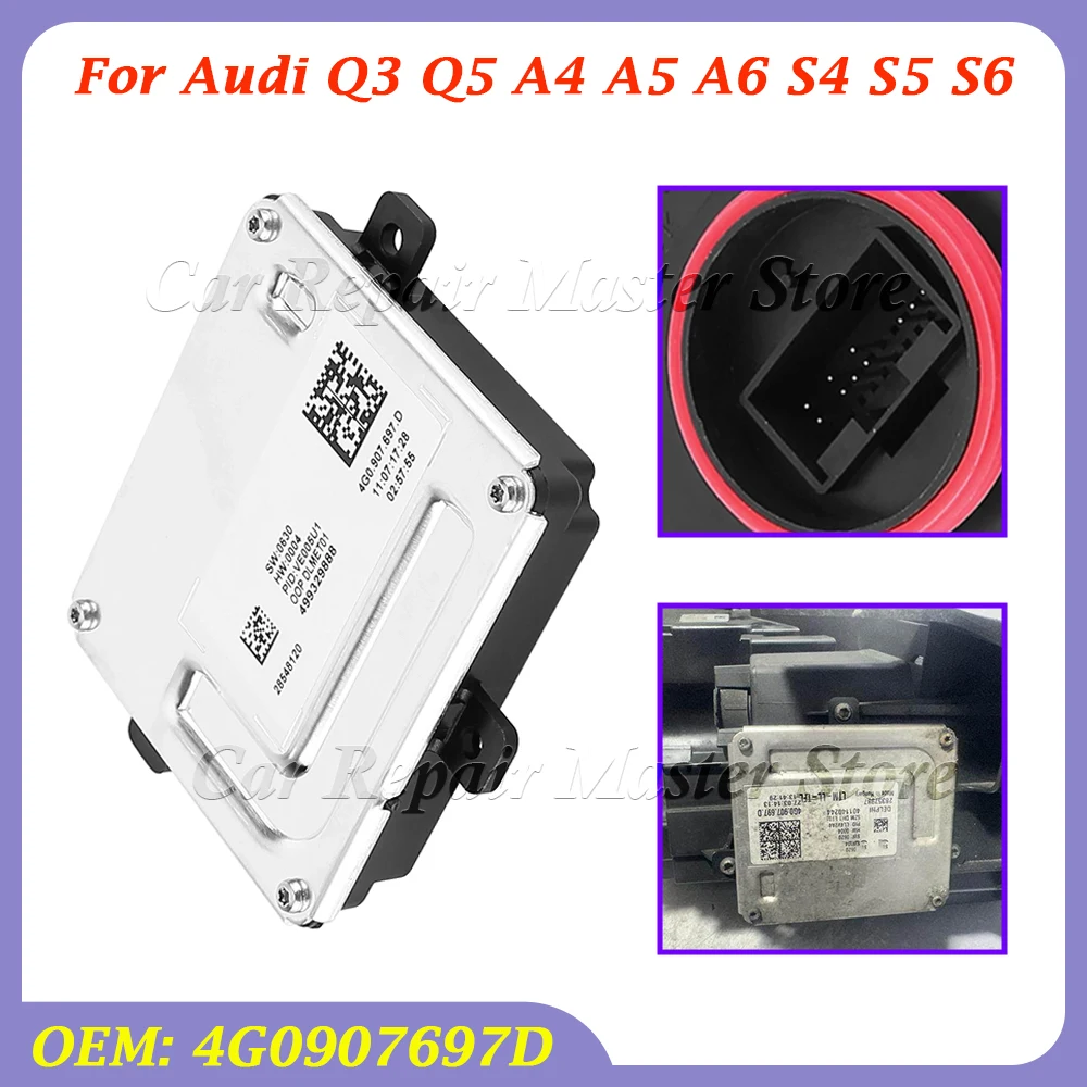 Para Audi Q3 Q5 A4 A5 A6 S4 S5 S6 4G 0907697 D 4G0.907.697.D Diurno Xenon Faróis Reator LED Módulo de Alimentação Unidade DRL
