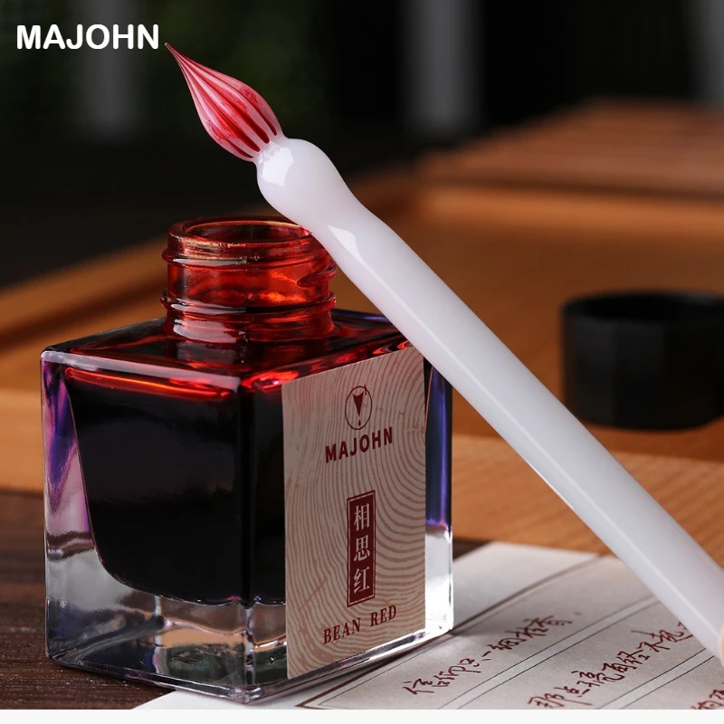 

MAJOHN Sakura Snow Glass Dip Pen Mini Short Color Ink Hand Tent Office School Supplies Expert Drawing Hook Line Stationery