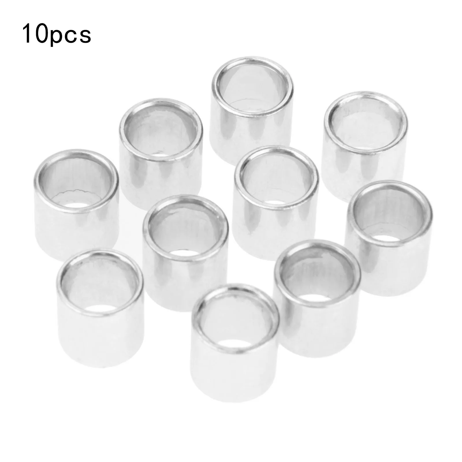 10 Pcs Skateboard Bushed Bearing Spacer Roller Skates Spacer Sleeves Silver Iron 10.3mm*10.44mm*8.1mm Roller Skates Parts