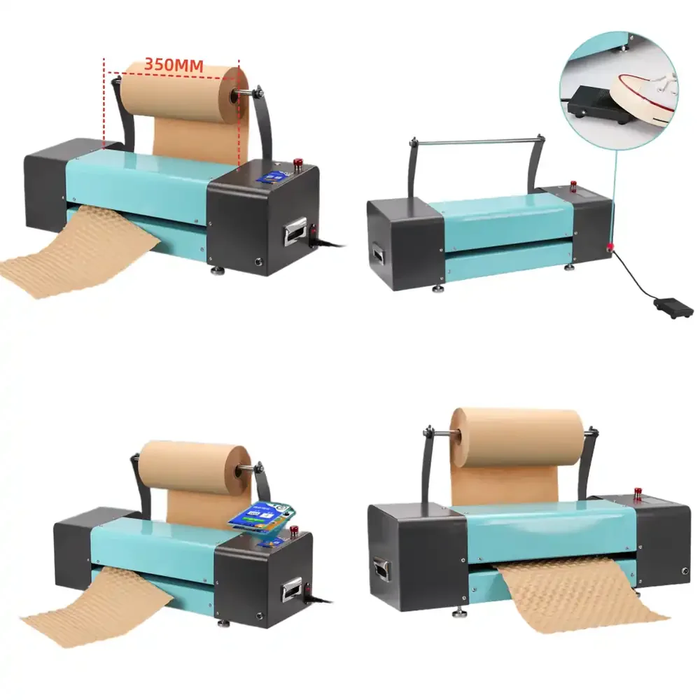 

High Efficiency Electric Cushion 350mm Paper Bubble Wrap Machine for Textile Beverages Customizable Color