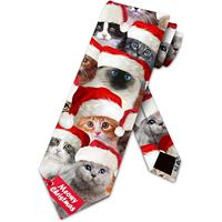 Cat Tie Mens Meowy Christmas Neckties Necktie for wedding party Festival Daily Birthday Wedding Banquet work Business Etc
