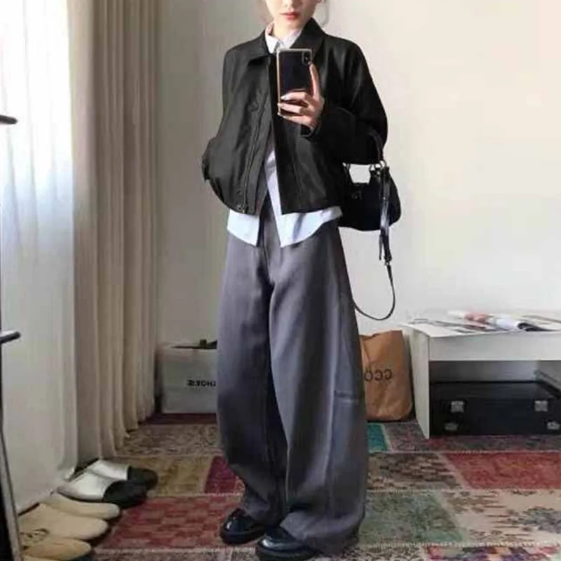 Brown Leather Jacket Women's New Jacket for Autumn 2025 High-end Short Short Jacket Is Popular This Year