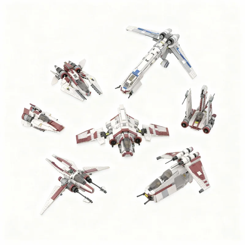 

1928PCS MOC Space Battle Arc 170 Alternatives Partial Bundle 7 Models Counting Model Technology DIY Building Blocks Gift Display