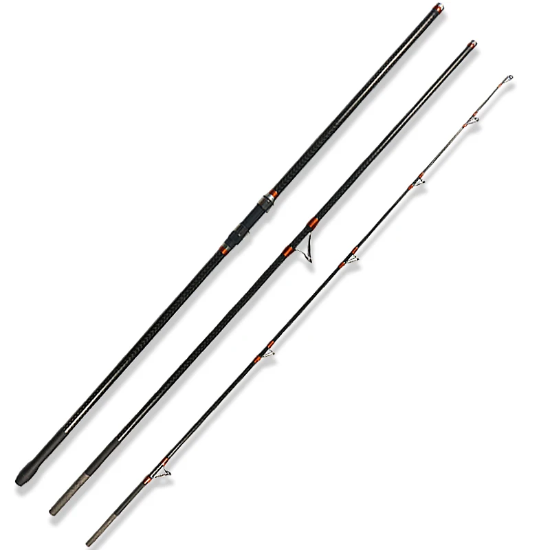 China Manufacturer Action 100-300g 4.2m 4.5m 3 Piece Salt Water Fishing High Carbon Surf Rods