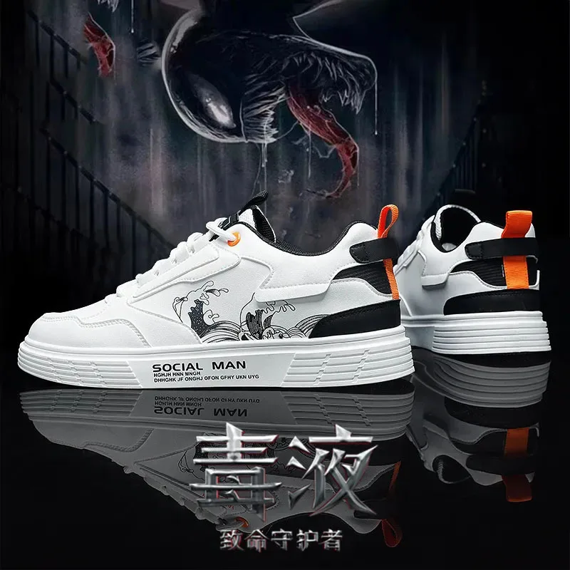 Zapatos planos deportivos para hombre, calzado de ocio a la moda, color blanco, para estudiantes de secundaria, novedad de verano, 2023