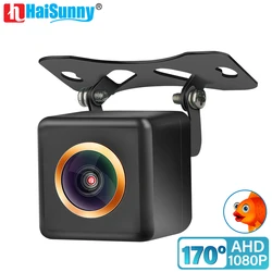 HaiSunny 4 Pin RCA HD 1920x1080P 170 derece altın balıkgözü cam Lens gece görüş araç ters dikiz AHD park kamerası