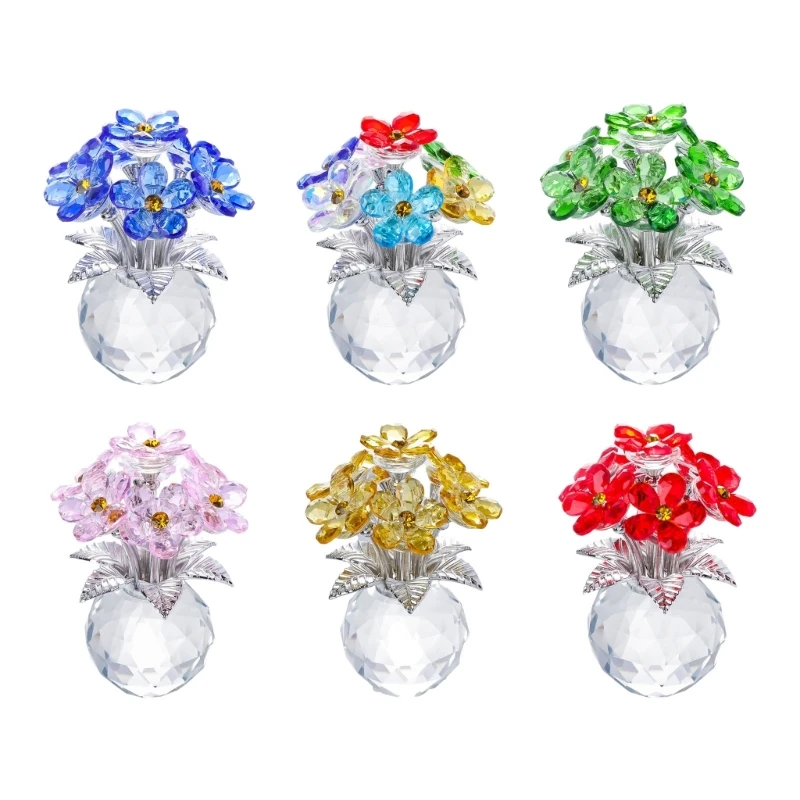 Attraktives mehrfarbiges Glas-Vergissmeinnicht-Arrangement, romantisches Geschenk, 10,5 3 x – Detail 1