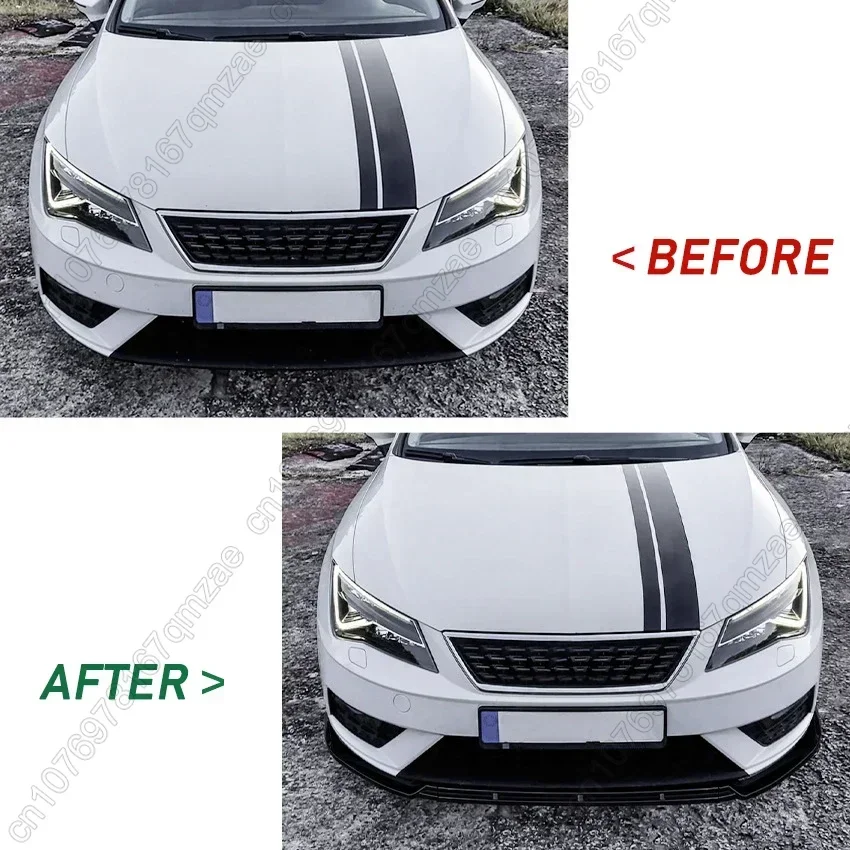 3Pcs Front Bumper Splitter Lip Diffuser Body Kit For Seat Leon MK3.5 2017 2018 2019 Tuning ABS Plastic Spoiler Accessories