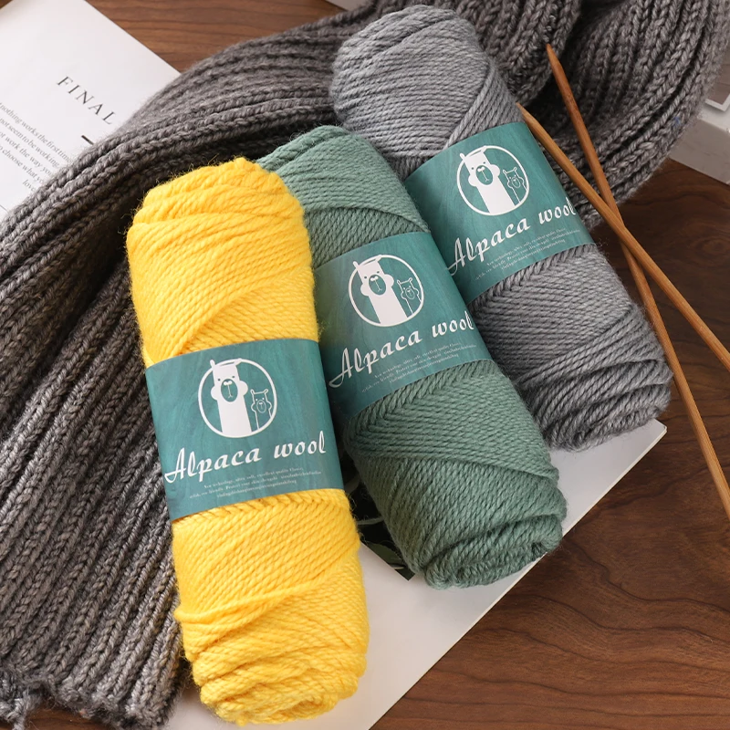 Alpaca Wool Yarn Boutique 245 Stick Needle Thick Wool Yarn Balls Are Used for Handmade Autumn and Winter Warm Sweater Knitting Materials for Men and Women, Scarves, Hats and Other Warm Clothes 500g 5 Pieces/Pack