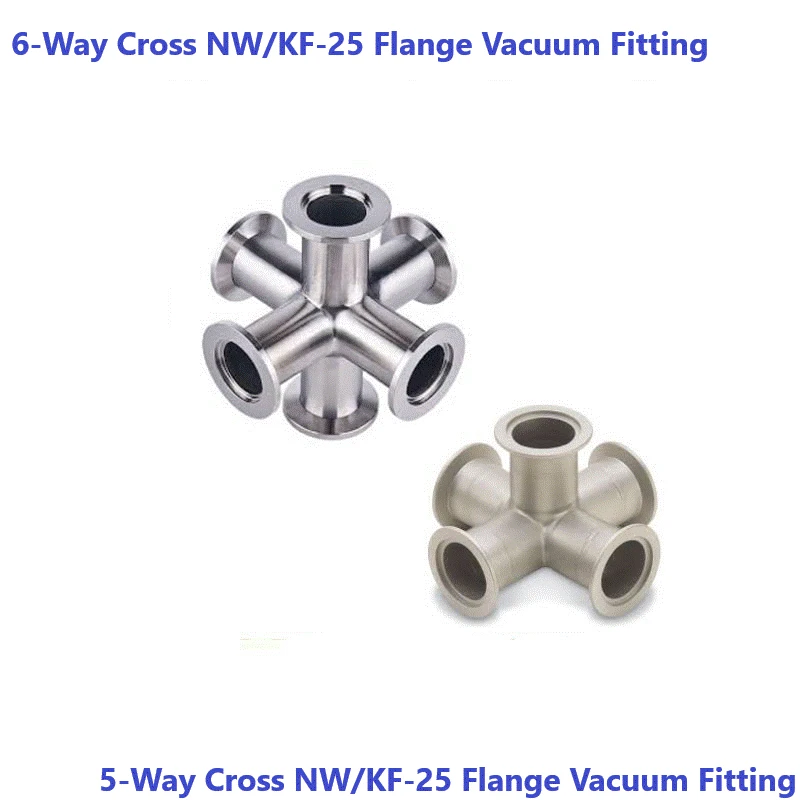 

6-Way Cross NW/KF-25 Flange Vacuum Fitting 304 Stainless Steel KF-25 NW-25 a