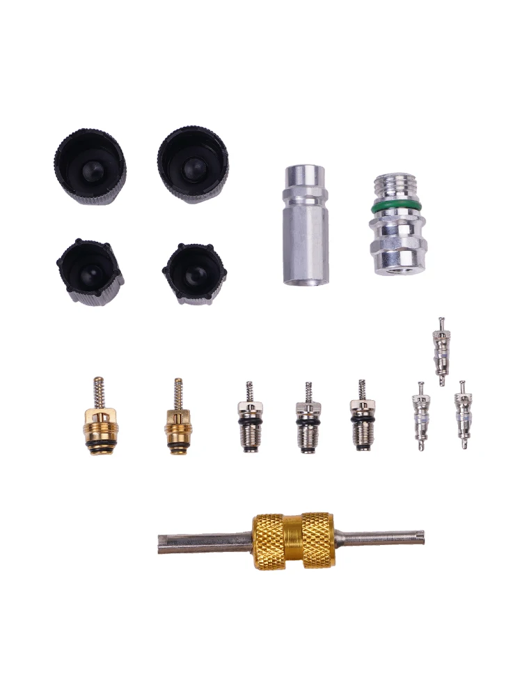 /15pcs /AC /Valve Core Kit For R12 A/C For Service Tool With Sealing  For Car Air Conditioning Repair And Maintenance
