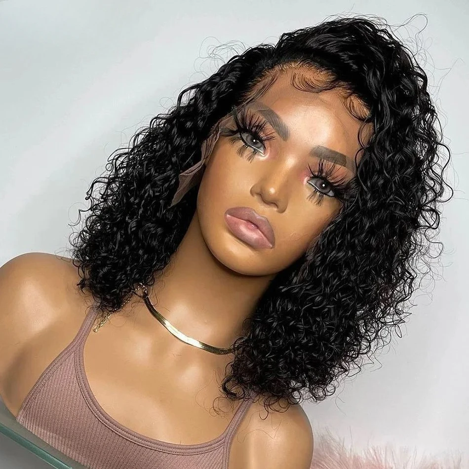 Rosabeauty 5X5 Glueless  Wig 13X4 Preplucked Curly Short Bob Human Hair Wigs 13X6 Lace Frontal Closure Deep Wave