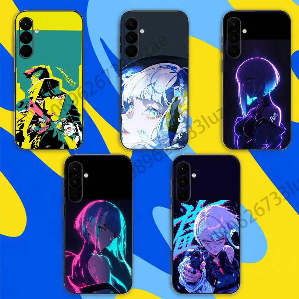 E-Edgerunners C-Cyberpun  For Samsung Galaxy A04E A14 A34 A54 5G Cover Shockproof Liquid Silicone Cover