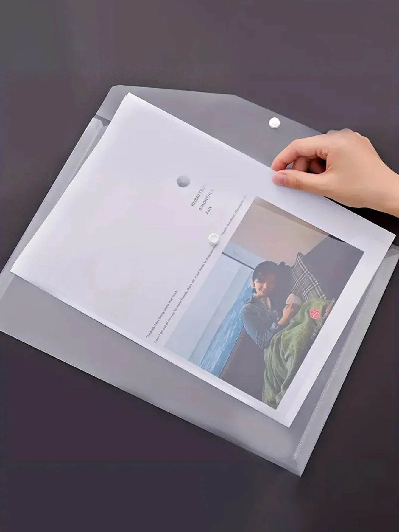 5/10 Pcs/set  A4 Transparent File Bag PVC Documents Filing Storage Bag Student Organizer Information Pocket Folders Stationery